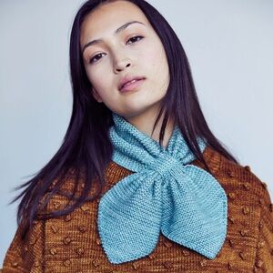 Misha & Puff Adult Sledding Scarf- 100% merino wool in blue ‘Faded Denim”